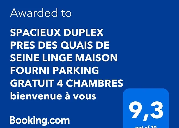 Spacieux Duplex Pres Des Quais De Seine Linge Maison Fourni Parking Gratuit 4 Chambres Bienvenue A Vous